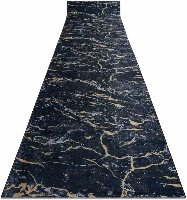 RugsX Lotus Anti-Slip Runner in Black, W/D/H: 60 x 250 cm