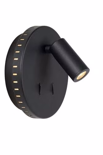 Lucide Bentjer Modern Adjustable LED Reading Wall Light, Black, Ø 14 cm