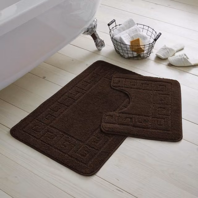 Gaveno Cavalia 2 Piece Greek Bath Set in Brown, W/D/H: 75 x 50 x 2 cm
