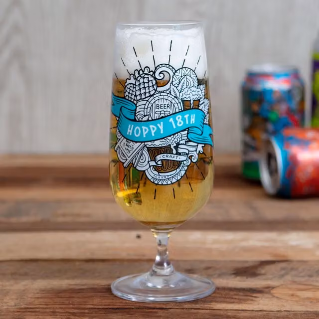 Boxer Gifts Men's 18th Birthday Craft Beer Glass in Transparent