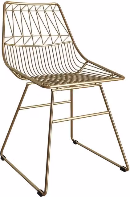 CosmoLiving Astrid Geometric Metal Dining Chair in Gold