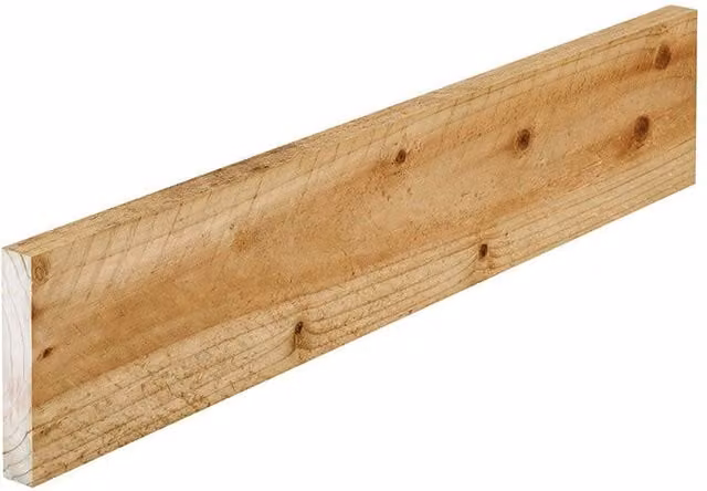 Snowdon Timber Rough Sawn Impregnated Wood Board, Pack of 4, Natural Brown, W/D/H: 125 mm x 22 mm x 2.4 m