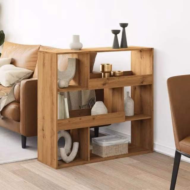 Berkfield Home Artisan Oak Room Divider in Brown, W/D/H: 100 x 33 x 94.5 cm