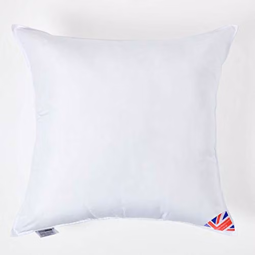 Homescapes White Super Microfibre Square Cushion Pad Insert, W/D/H: 65 x 65 x 65 cm