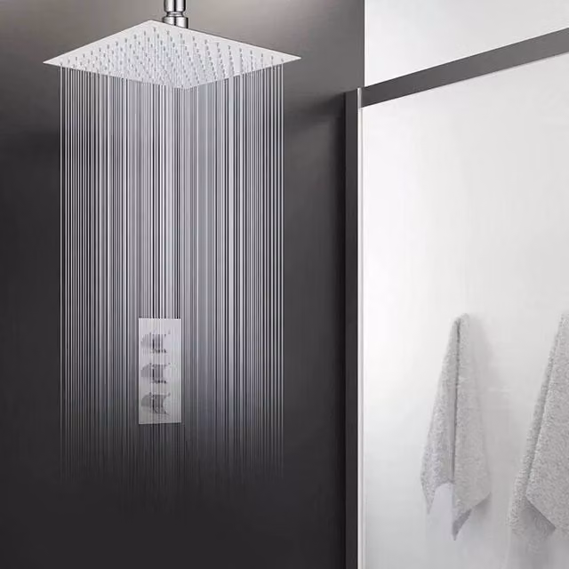 SPETLEK NEW Large Square Rainfall Shower Head in Silver Chrome, 20.32 cm