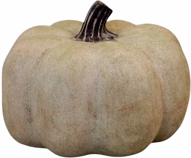 Four Candle Dusty Green Medium Ceramic Pumpkin Ornament W/D/H: 20.0 x 15.0 x 4.0 cm