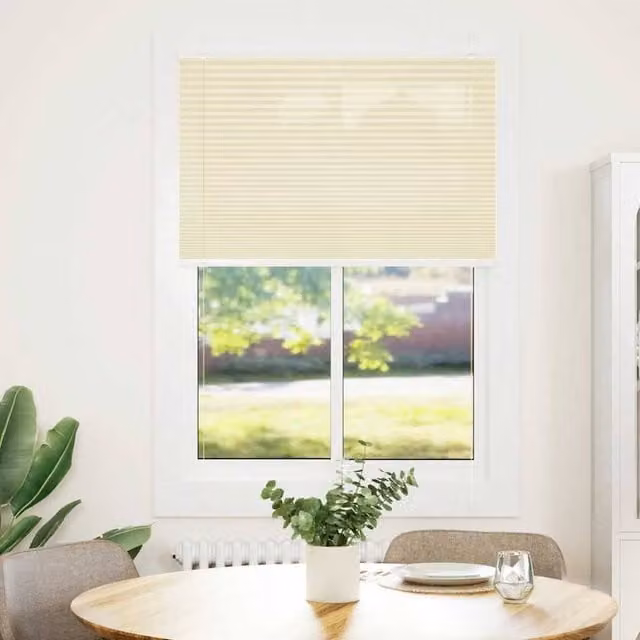 Berkfield Home Single Pleat Fabric Blind in Beige, W/H: 94.4 x 150 cm