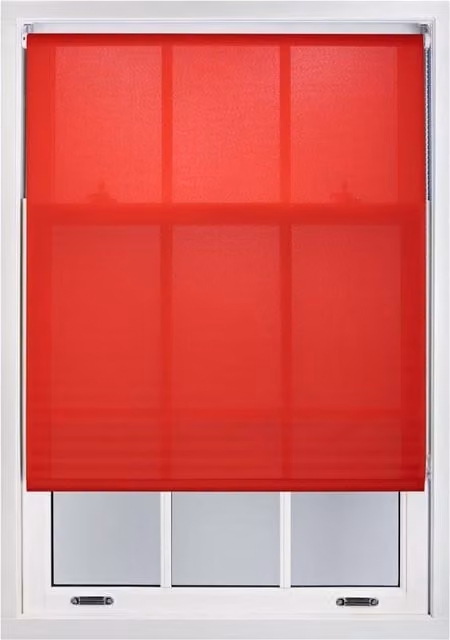 Furnished Red Daylight Roller Blinds, Semi-Transparent Polyester Window Shade, Width: 110 cm, Height: 210 cm