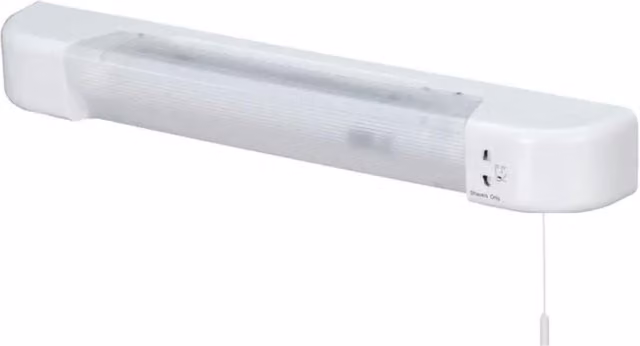 First Choice Lighting Rise White LED Bathroom Shaver Mirror Light W/D/H: 40.0 x 120.0 x 7.2 cm