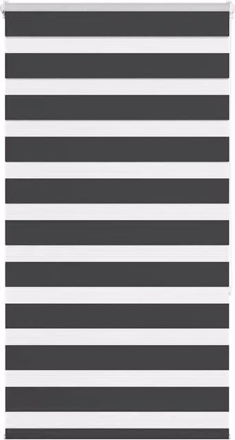 Berkfield Home Black Zebra Day and Night Blind, W: 90 cm, H: 150 cm