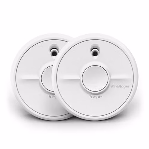FireAngel Twin Pack White Battery Powered Optical Smoke Alarms