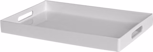 Argon Tableware Pack of 6 Rectangular Melamine Serving Trays in White, W: 34.5 cm, D: 25 cm