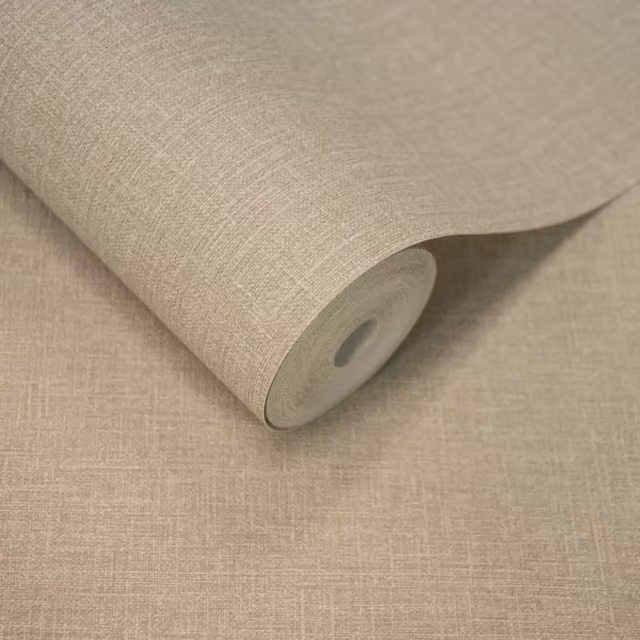 Grandeco Cirrus Plain Scrubbable Wallpaper in Beige