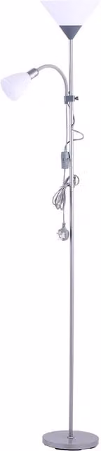 Livingandhome Modern Adjustable Mother Child Torchiere Floor Lamp in Silver Grey