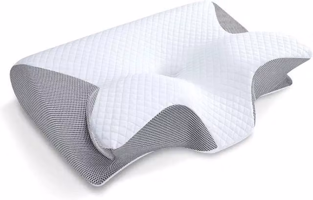 VOGREX Orthopaedic Cervical Memory Foam Wedge Pillow for Adults in White