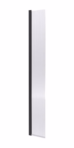 nuie WRFL18530BBHC Fluted Modern Bathroom Wetroom Hinged Flipper Screen with Support Bar, 8mm Toughened Safety Glass, W: 322 mm, H: 1850 mm, D: 27 mm, Gold