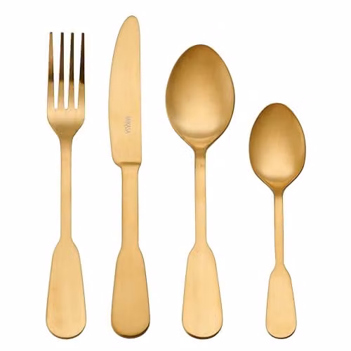 Mikasa Soho Gold Coated 16 Piece Stainless Steel Cutlery Set for 4 Adults