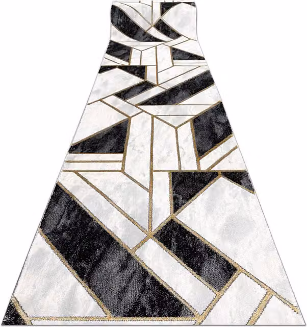 RugsX Exclusive Emerald Runner in Black, W: 120 cm, L: 350 cm