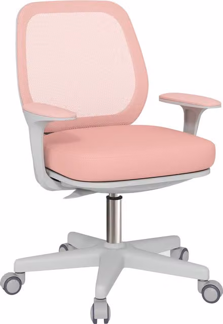 Vinsetto Pink Fabric Task Chair with Armrests and 360 Degree Swivel Castors