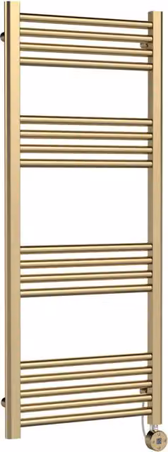 Balterley Round Tube Towel Rail with 17 Bars, Gold/Brass, W: 120 cm, H: 50 cm