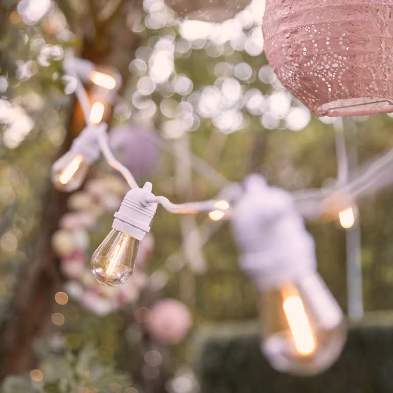 Ultimate Connect 70m Warm White LED Festoon Lights with 140 Bulbs and White Cable