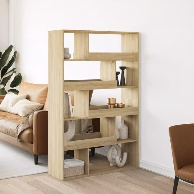 Berkfield Home Sonoma Oak Room Divider in Brown, W/D/H: 100 x 33 x 156.5 cm