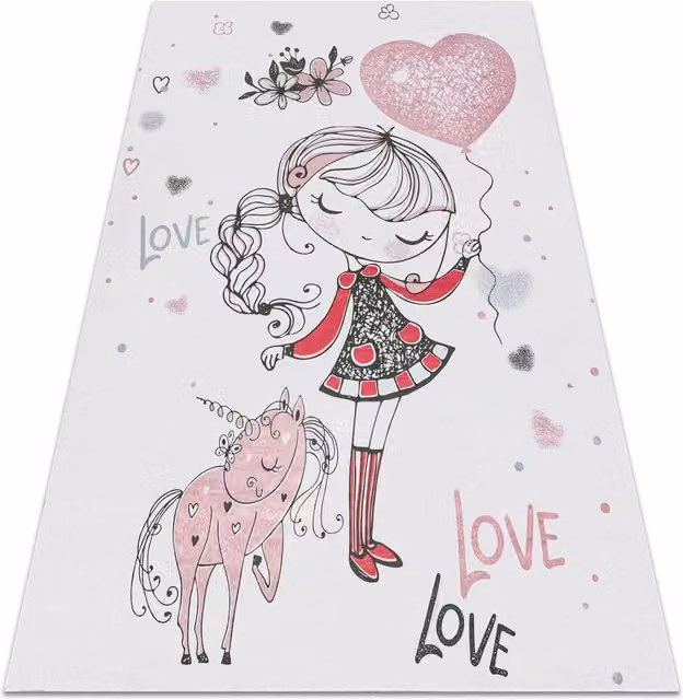 RugsX Bambino Kids Motif Rug in White, W: 140 cm, L: 200 cm