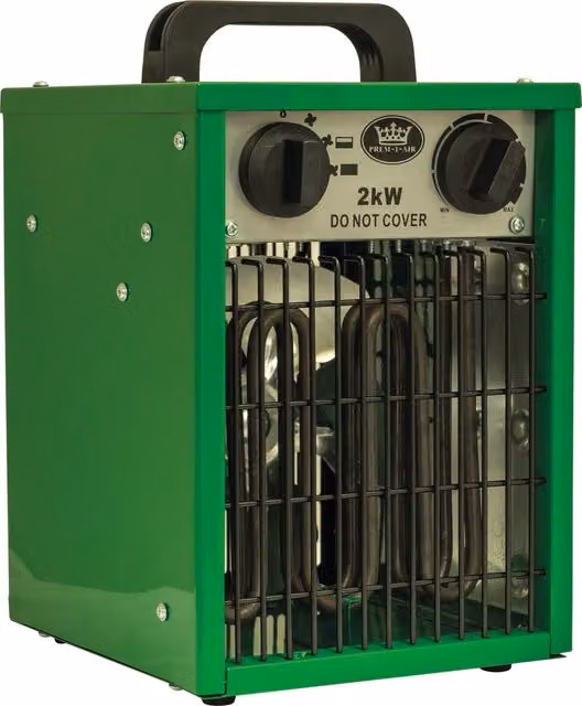 Prem-I-Air 2kW Commercial Freestanding Fan Heater in Green