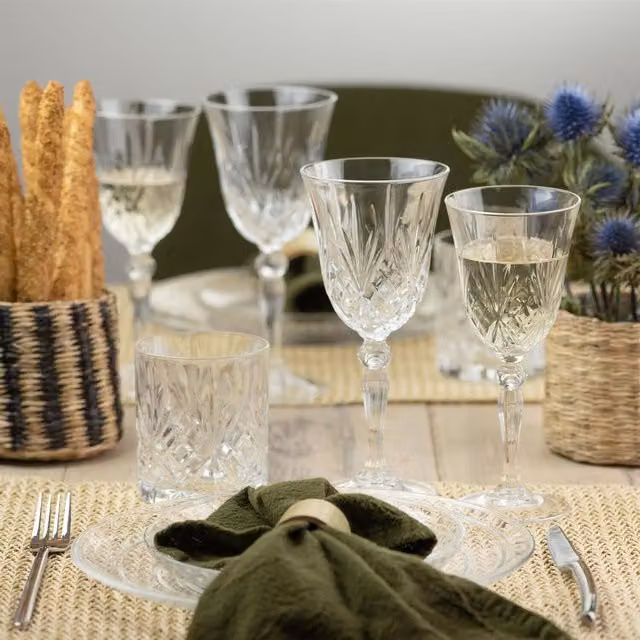 RCR Melodia Geometric Champagne Flutes, Transparent, 160ml, Set of 12
