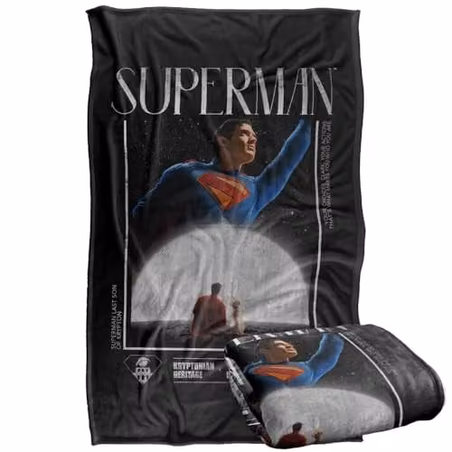 LOGOVISION Superman (2025) Movie Poster Super Soft Fleece Throw Blanket, Multicolour, W: 91 cm, D: 147 cm