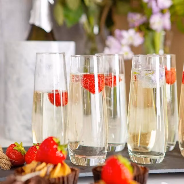 Argon Tableware Corto Stemless Champagne Flutes, Clear, 230ml, Set of 6