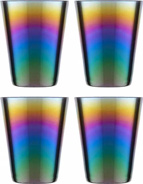 Orsina Aurora Glass Tumblers, Set of 4, Multicolour (390ml)