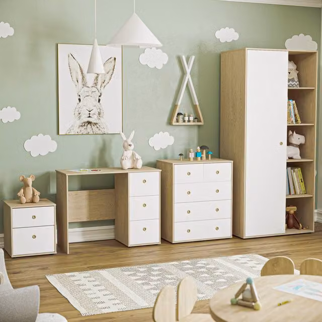 Vida Designs Junior Vida Kids Bedroom Set in White and Oak