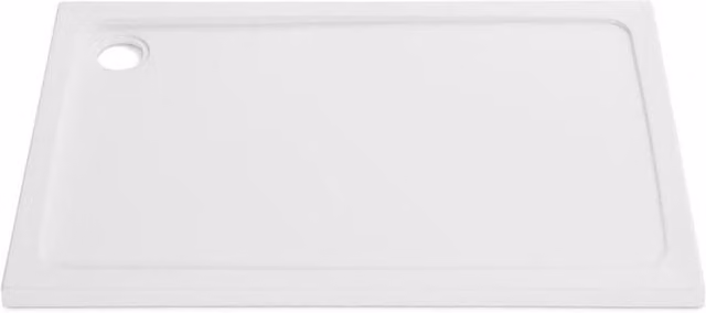 Clifton Rectangular Stone Resin Shower Tray, White, W: 110 cm, D: 80 cm