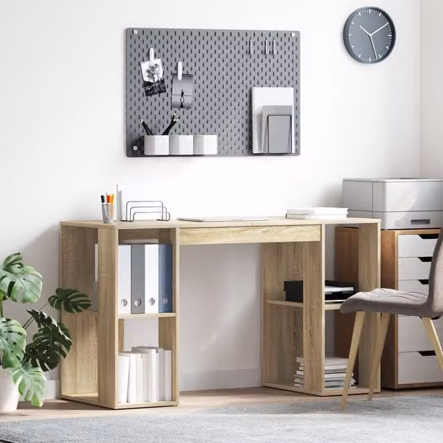 Berkfield Home Sonoma Oak Computer Desk in Brown
