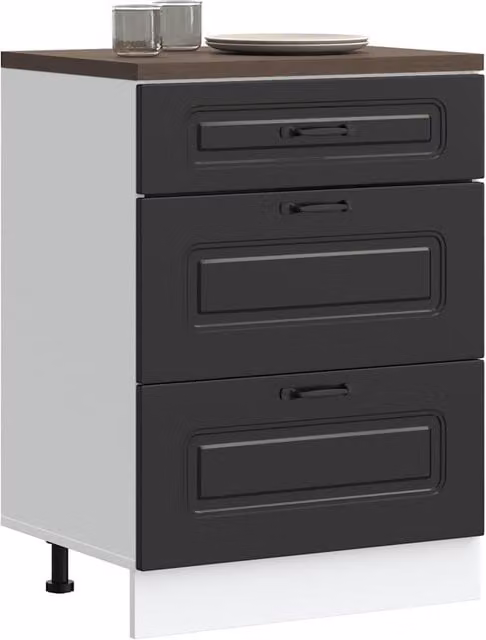 Berkfield Home Kalmar Black Matt MDF Kitchen Base Cabinet