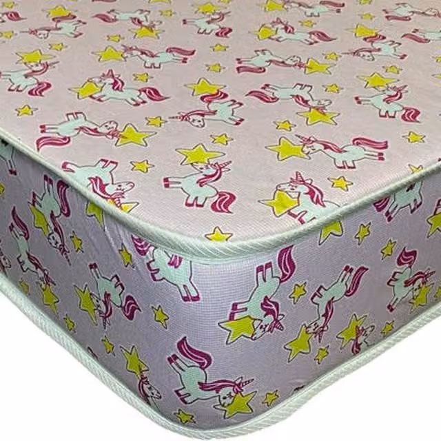 Wilson Beds Pink Unicorns Kids Reflex Foam Mattress, Single Extra Long, W: 90 cm, D: 200 cm, H: 10 cm