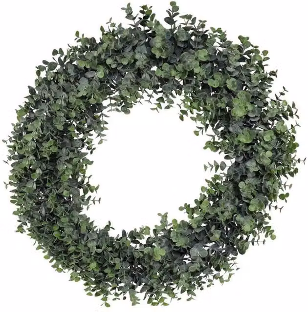 KDMD Botanica Eucalyptus Green Hanging Floral Wreath, Diameter: 60 cm