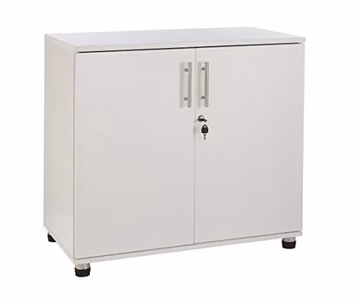 MMT Furniture Designs Ltd Lockable White Wooden Storage Cabinet with Adjustable Internal Shelves, W/D/H: 80 x 45 x 75 cm