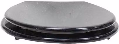 FLAVORA Silver Oval Wooden Toilet Seat with Hinges, Width: 180 cm, Depth: 180 cm