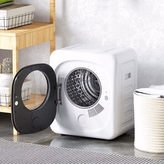 HOMCOM 4kg Vented Front Loader Tumble Dryer with 5 Modes, White
