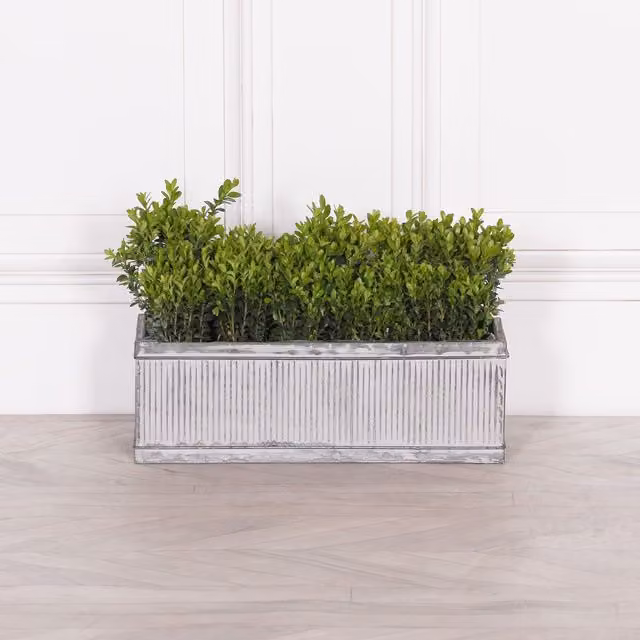 Glasstone Small Metal Window Box Planter in White, W/D/H: 46.0 x 16.0 x 14.0 cm