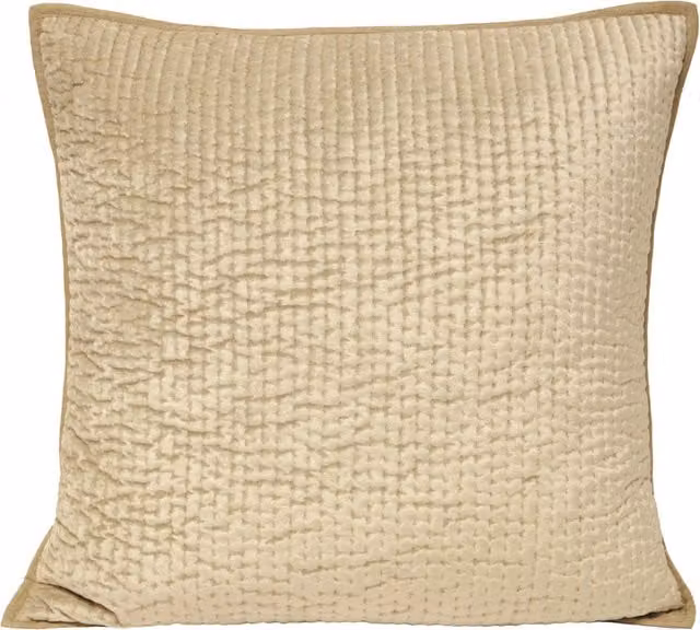 Brooklands Quilted Velvet Square Cushion in Pink, Orange or Beige