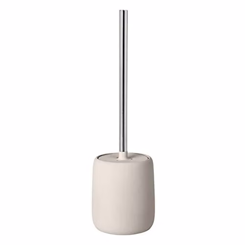 Blomus Sono Freestanding Covered Toilet Brush in Grey and Beige