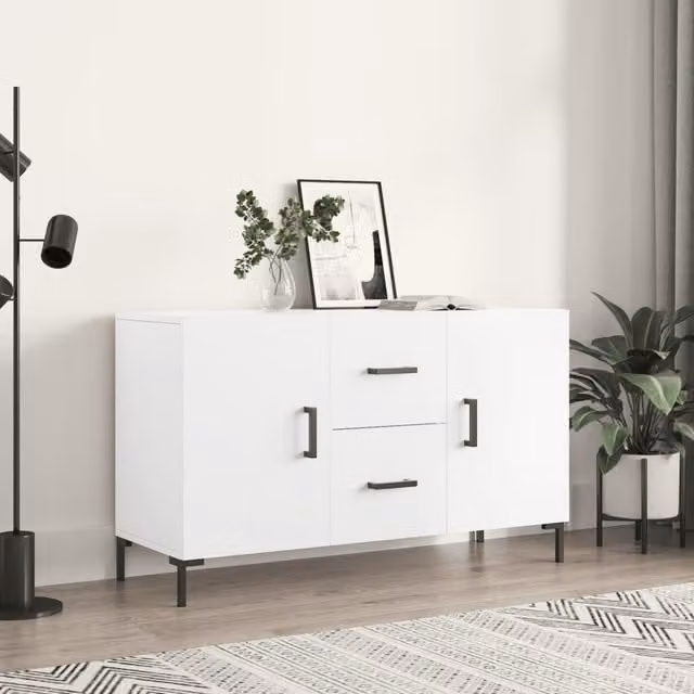 Berkfield Home Modern White Matt Sideboard W/D/H: 100 x 36 x 60 cm