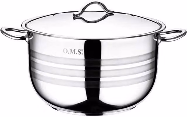 OMS Stainless Steel Saucepan, Silver, Diameter: 40 cm