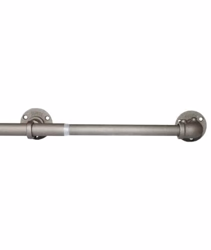 New Edge Blinds Grey Metal Industrial Extendable Curtain Pole, Width: 210-360 cm