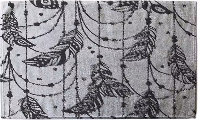 Benjamin Tate Design LTD Hand Drawn Bohemian Chic Graphic Kitchen Towel in Black and White