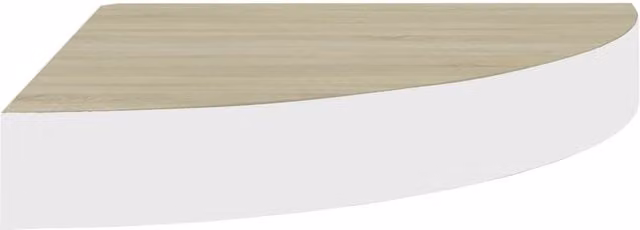 Berkfield Home Wall Mounted Corner Shelf in Oak and White, W/D/H: 35 x 35 x 3.8 cm
