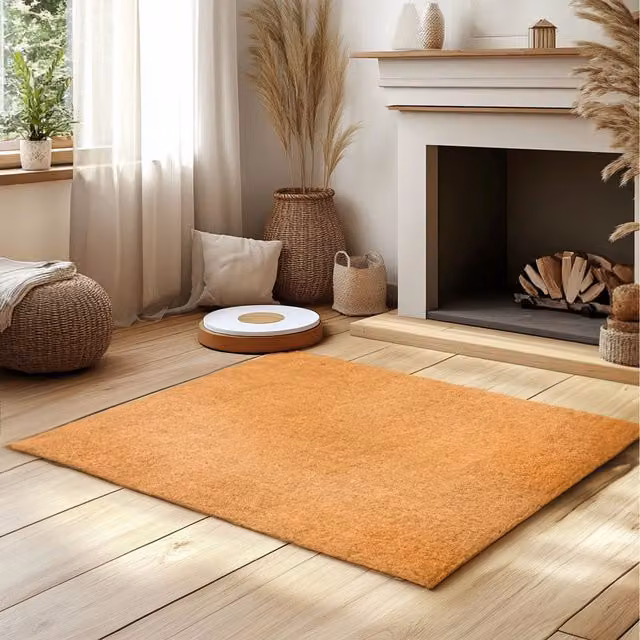 Nicoman Beige Non-Shed PVC Coir Rectangular Entrance Doormat W: 150 cm, D: 120 cm
